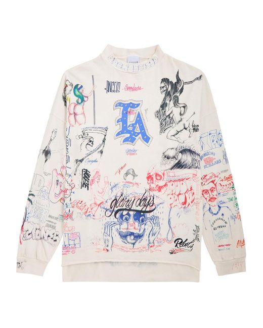 SAINT Mxxxxxx White Born X Raised Printed Cotton Top for men