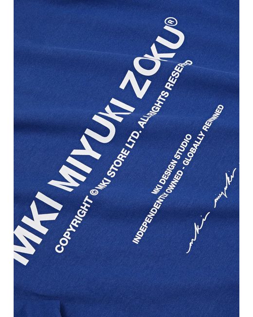 MKI Miyuki-Zoku Blue Design Studio Logo Cotton T-shirt for men