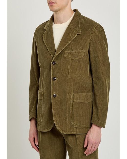 Drake's Green Corduroy Blazer for men