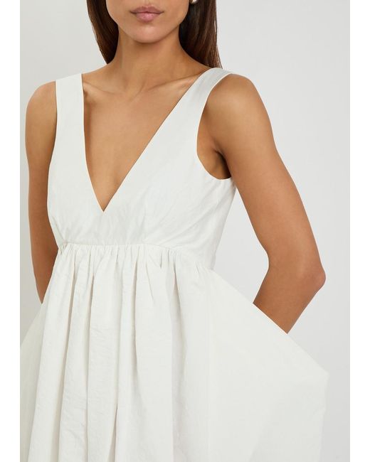 Rohe White Sculpted Cotton-Blend Poplin Maxi Dress