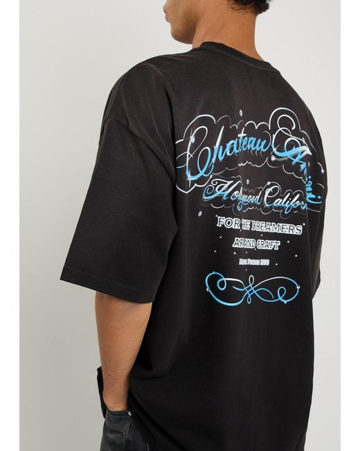 Amiri Black Crystal Script Printed Cotton T-Shirt for men
