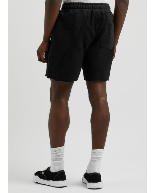 Honor The Gift Black Logo Panelled Cotton Shorts for men