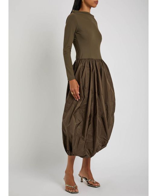 High Brown Audacious Stretch-Jersey And Shell Midi Dress