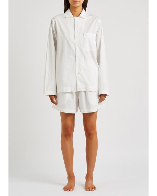 Tekla White Poplin Pyjama Shirt