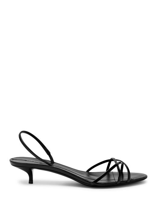 The Row Black Harlow 35 Leather Slingback Sandals