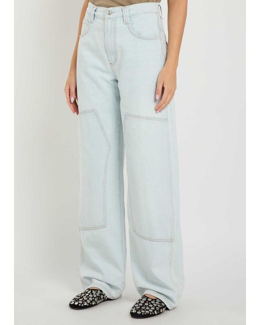 Agolde Blue Laria Pieced Barrel-Leg Jeans