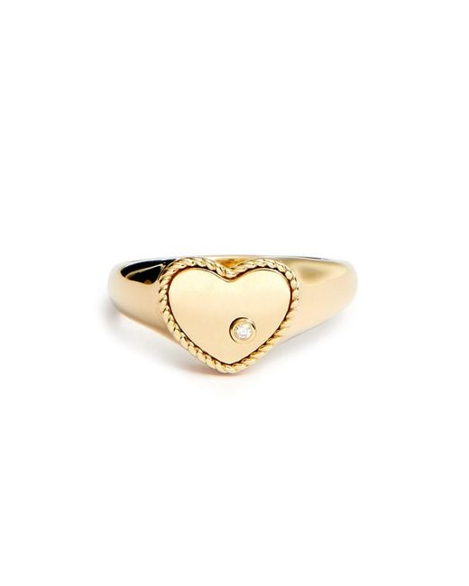 Yvonne Léon White Baby Chevaliere Coeur 9Kt Pinky Ring