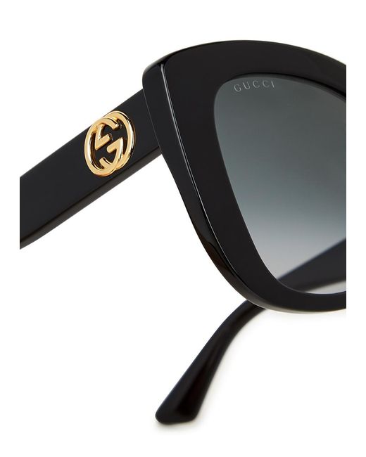 Gucci Black Oversized Cat-Eye Sunglasses, Sunglasses, Oversized