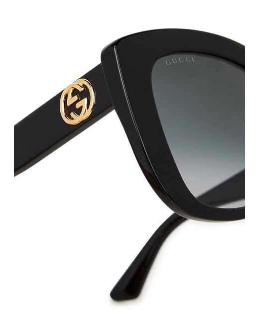 Gucci Black Oversized Cat-Eye Sunglasses, Sunglasses, , Oversized
