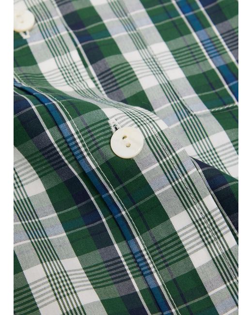 Suzie Kondi Green Vella Striped Cotton-Poplin Shirt
