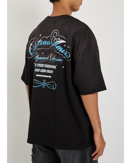 Amiri Black Crystal Script Printed Cotton T-Shirt for men