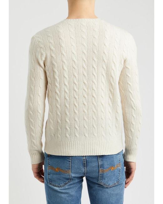 Polo Ralph Lauren White Cable-knit Wool-blend Jumper for men