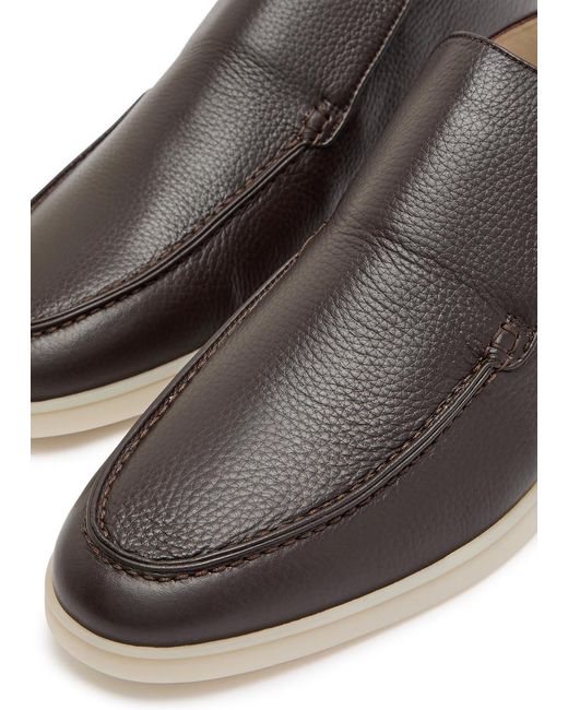 Aurélien Brown City Grained Leather Loafers for men