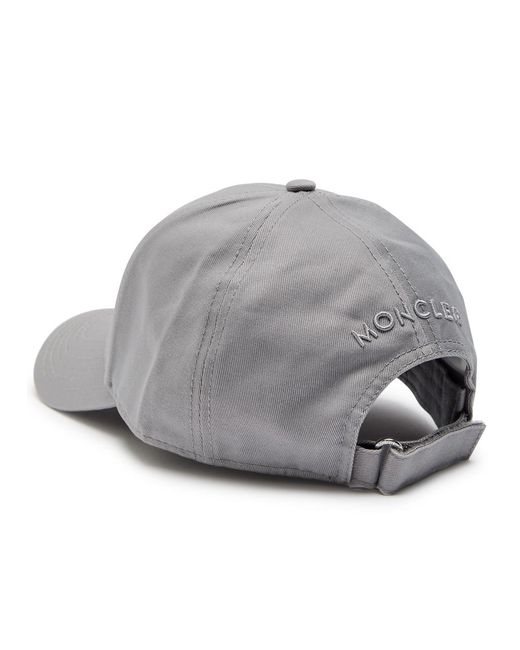 Moncler Gray Logo Cotton Cap for men