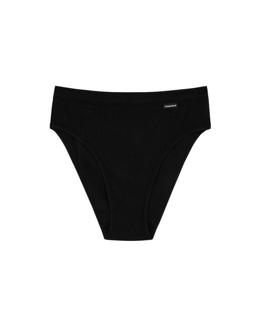 Chantelle Black Comfort High-Cut Stretch-Cotton Briefs