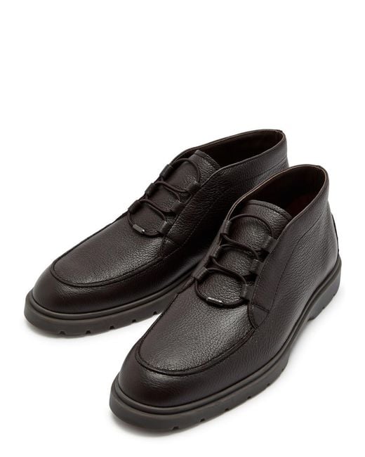 Tod's Black Polacco Grained Leather Shoes for men