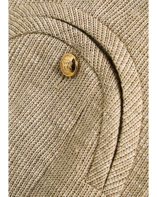 Blazé Milano Natural Marisa Double-Breasted Cotton-Blend Blazer