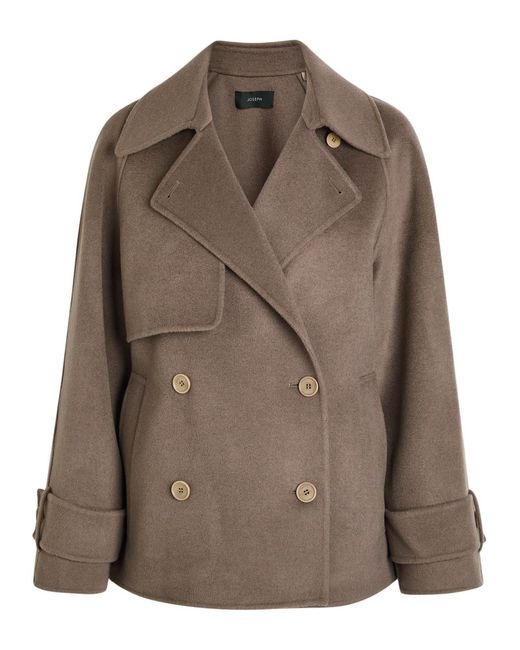 Joseph Brown Marne Wool And Cashmere-Blend Trench Coat