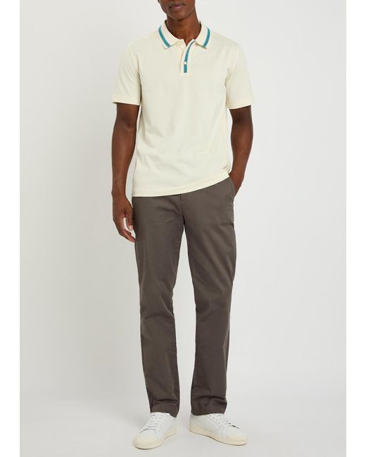 Paul Smith White Striped-Trim Cotton-Blend Polo Shirt for men
