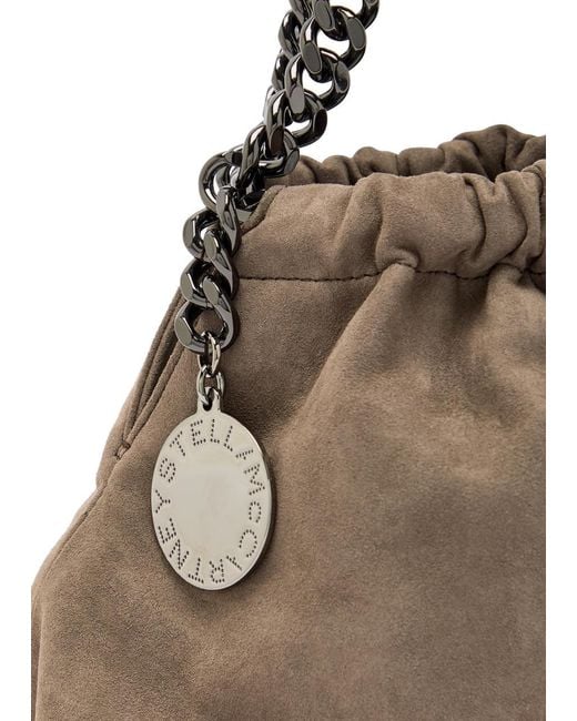 Stella McCartney Brown Falabella Mini Drawstring Faux Suede Bag