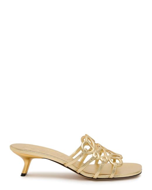 Loewe Natural Petal Anagram 45 Metallic Leather Sandals