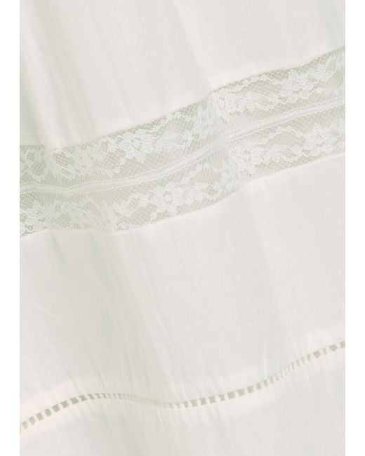Rails White Hettie Lace-Trim Cotton Maxi Skirt