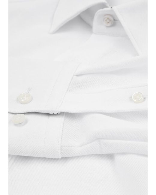 Boss White Piqué Cotton Shirt for men
