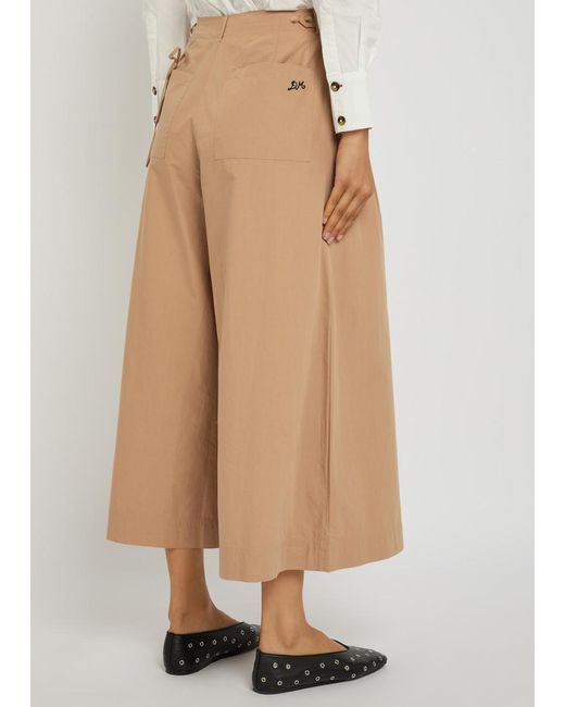Damson Madder Natural Tatianna Cotton Culotte Trousers