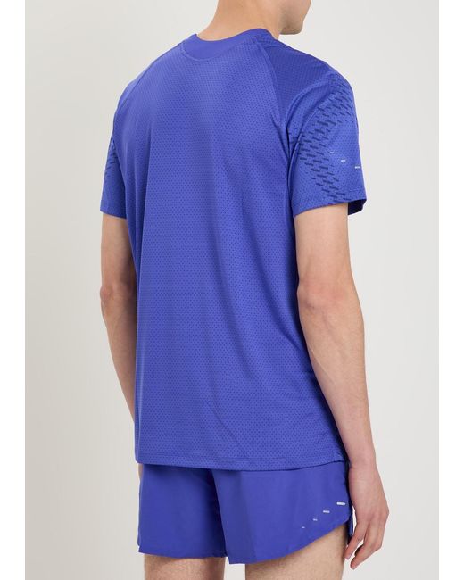 Nike Blue Dri-Fit Adv Perforated Jersey Running T-Shirt for men