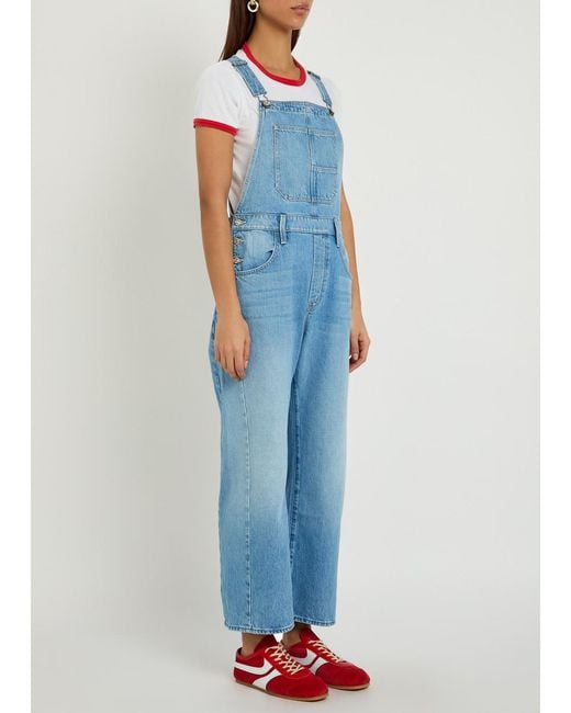 Mother Blue The Half-Pipe Denim Overalls