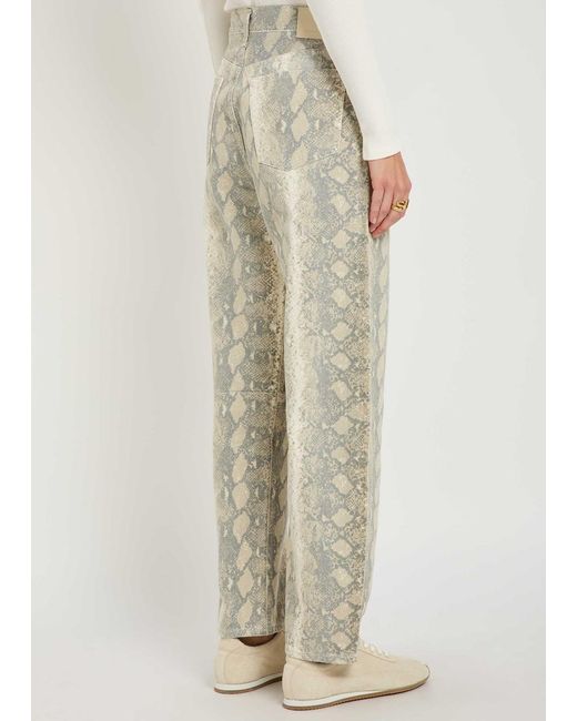 Citizens of Humanity Natural Miro Python-Print Barrel-Leg Jeans