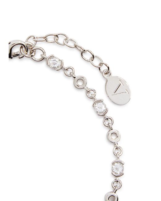 V By Laura Vann White Lyla Crystal-embellished Chain Bracelet