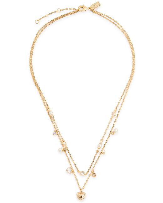 COACH Metallic Layered Embellished Chain Necklace