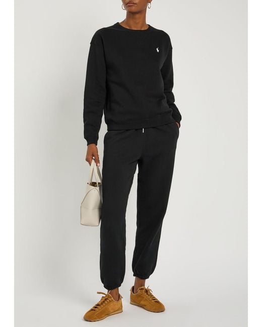Polo Ralph Lauren Black Logo-Embroidered Cotton-Blend Sweatpants