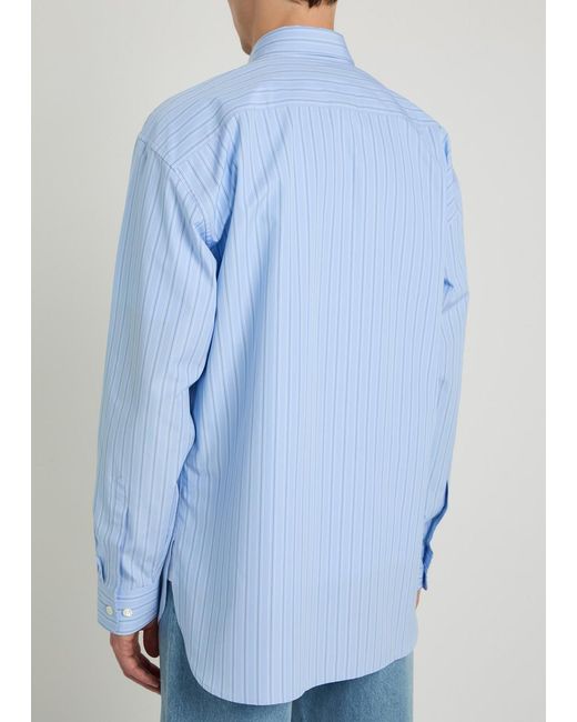 Dries Van Noten Blue Croom Pinstriped Cotton-Poplin Shirt for men