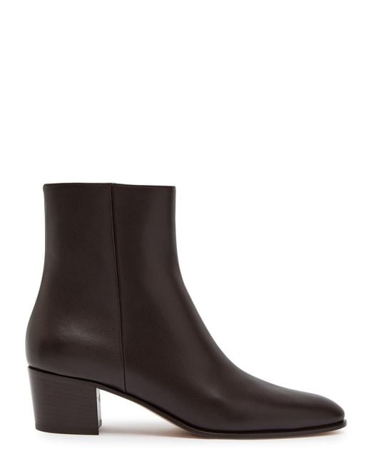 Gianvito Rossi Brown Spencer 45 Leather Ankle Boots