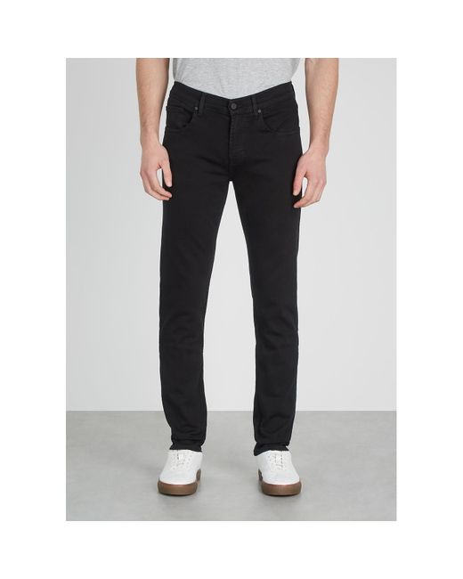 7 For All Mankind Black Slimmy Tapered Luxe Performance+ Jeans for men