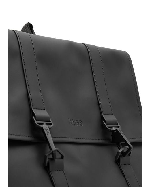 Rains Black Msn Mini Rubberised Backpack