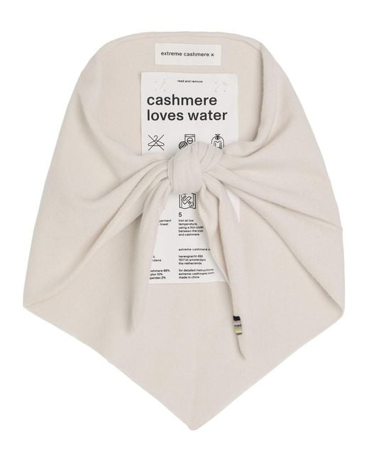 Extreme Cashmere White N°35 Bandana Cashmere-Blend Triangle Scarf