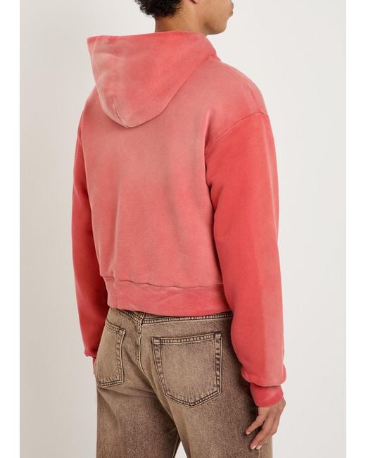 Acne Red Logo-Print Cotton Sweatshirt for men