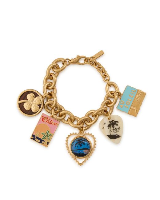 Chloé Metallic The Chloé Postcards Charm Chain Bracelet