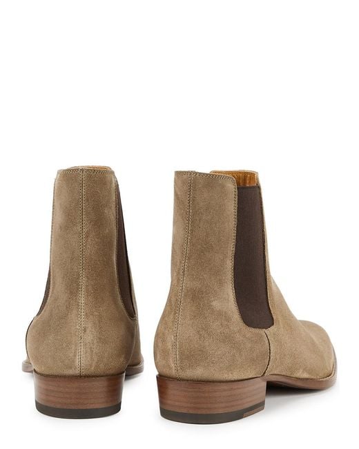 Saint Laurent Brown Wyatt 30 Suede Chelsea Boots for men