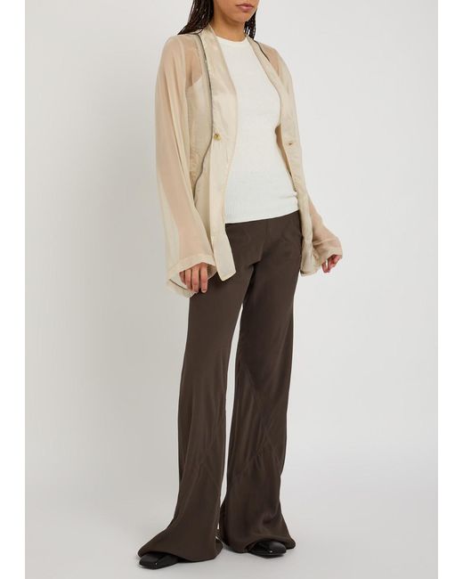 Rick Owens Natural Stag Panelled Tulle Jacket