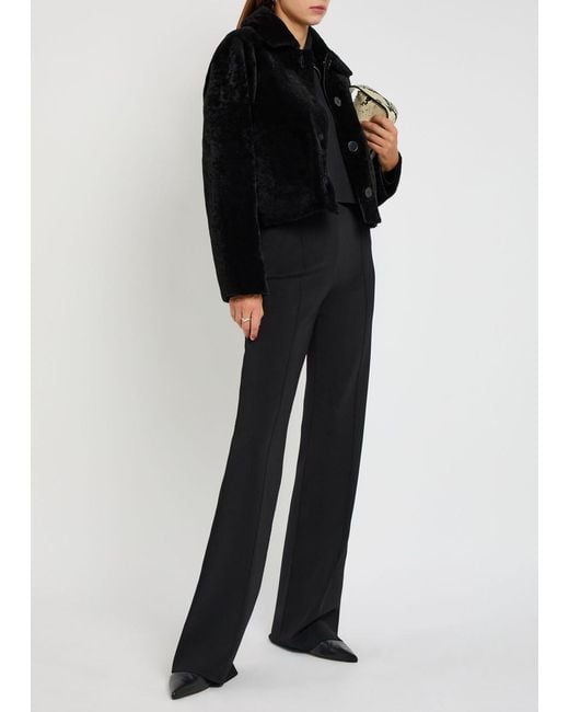 Joseph Black Alloway Reversible Shearling And Leather Jacket