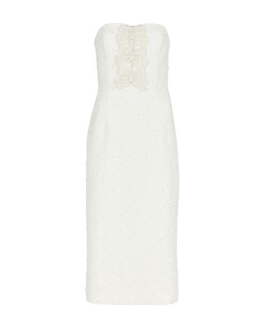 Rebecca Vallance White Ophelia Embellished Midi Dress