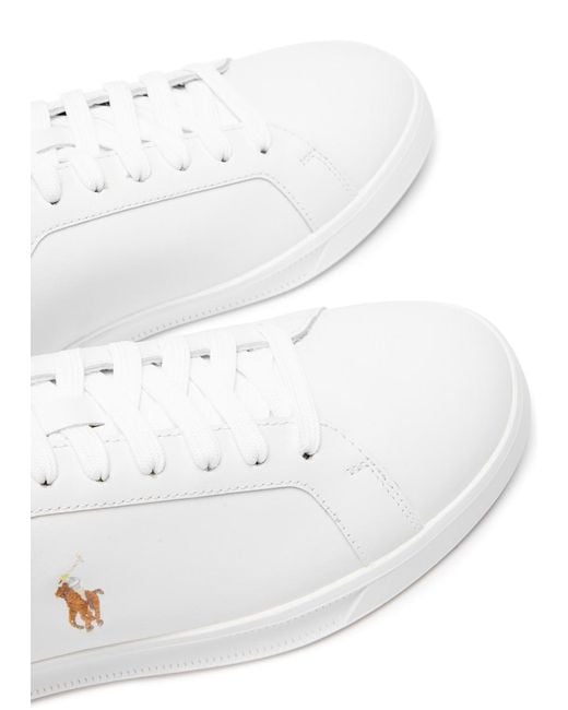 Polo Ralph Lauren White Heritage Court Ii Leather Sneakers for men
