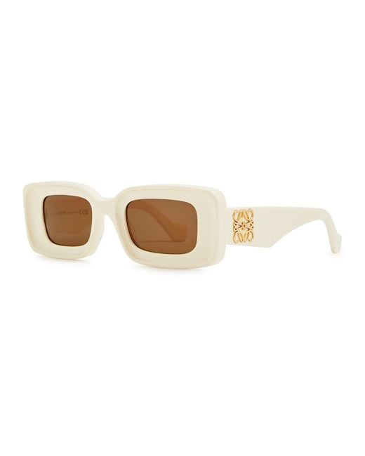 Loewe White Rectangle-frame Sunglasses