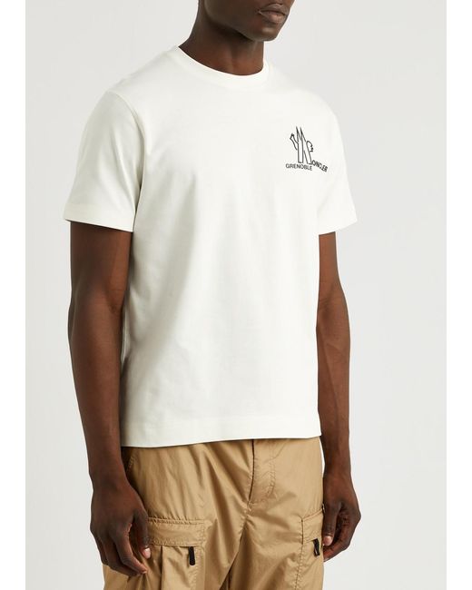 3 MONCLER GRENOBLE White Day-Namic Logo Cotton T-Shirt for men