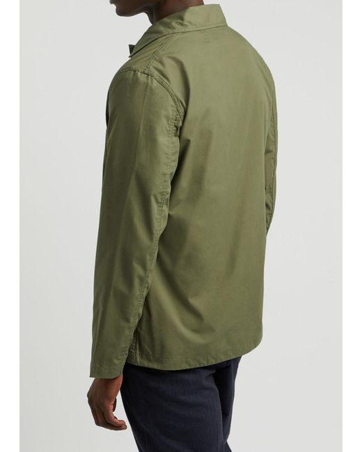 Universal Works Green Bakers Brushed Twill Overshirt for men