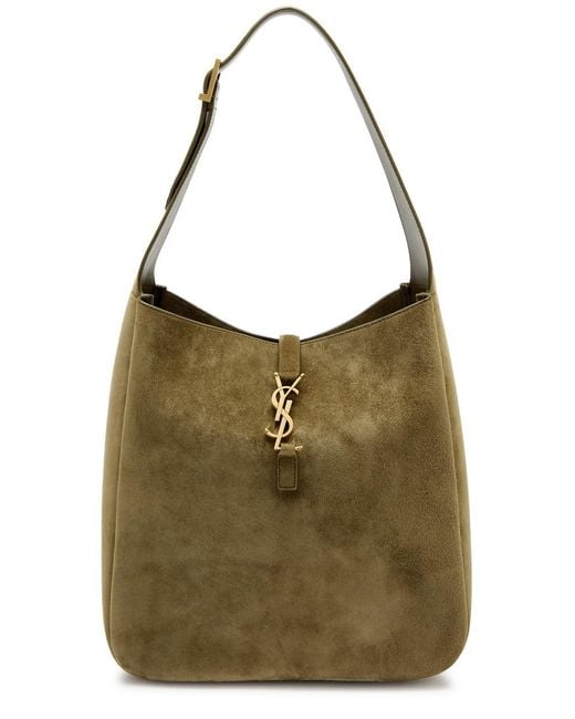 Saint Laurent Green Le 5 À 7 Large Suede Hobo Bag